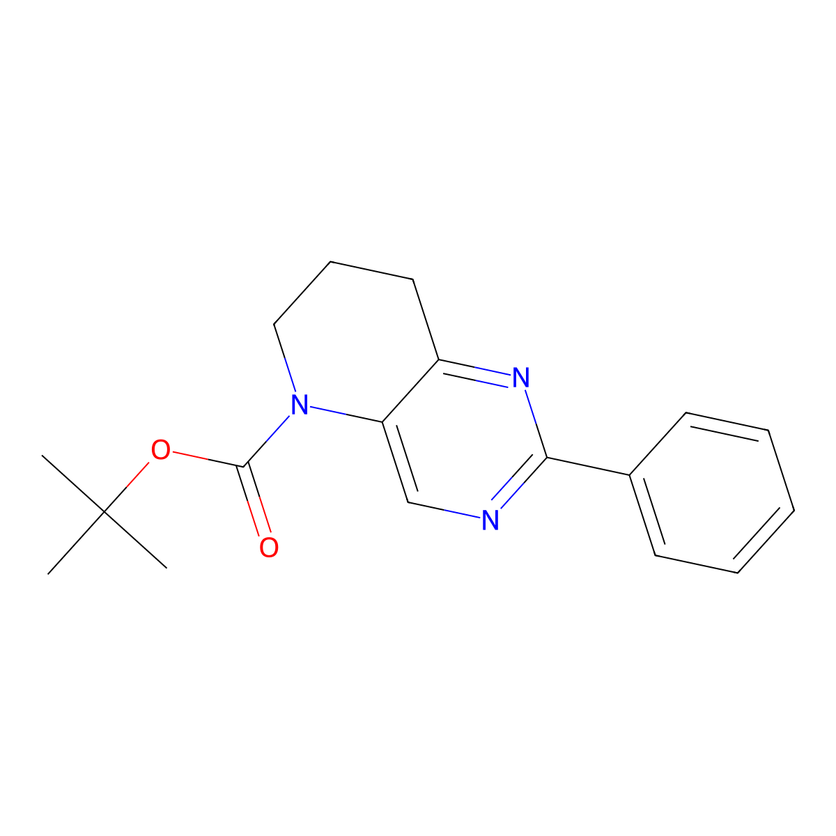2-Phenyl-7,8-dihydro-6H-pyrido[3,2-d]pyrimidine-5-carboxylic acid tert-butyl ester molecular structure, CAS 1421312-01-7