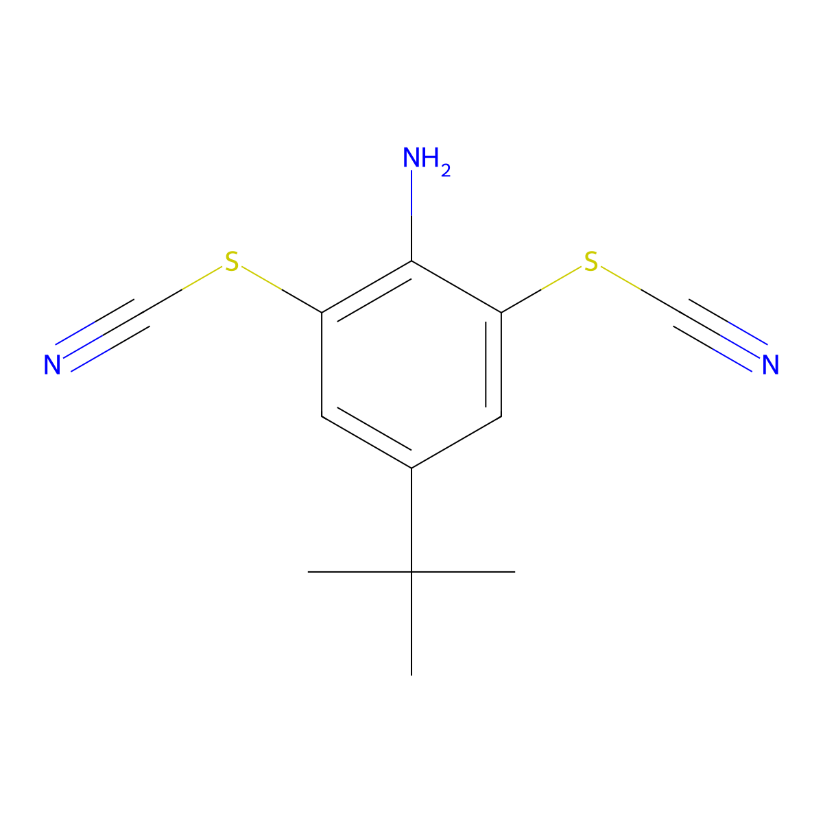 4-tert-Butyl-2,6-bis-thiocyanato-phenylamine molecular structure, CAS 1421312-04-0