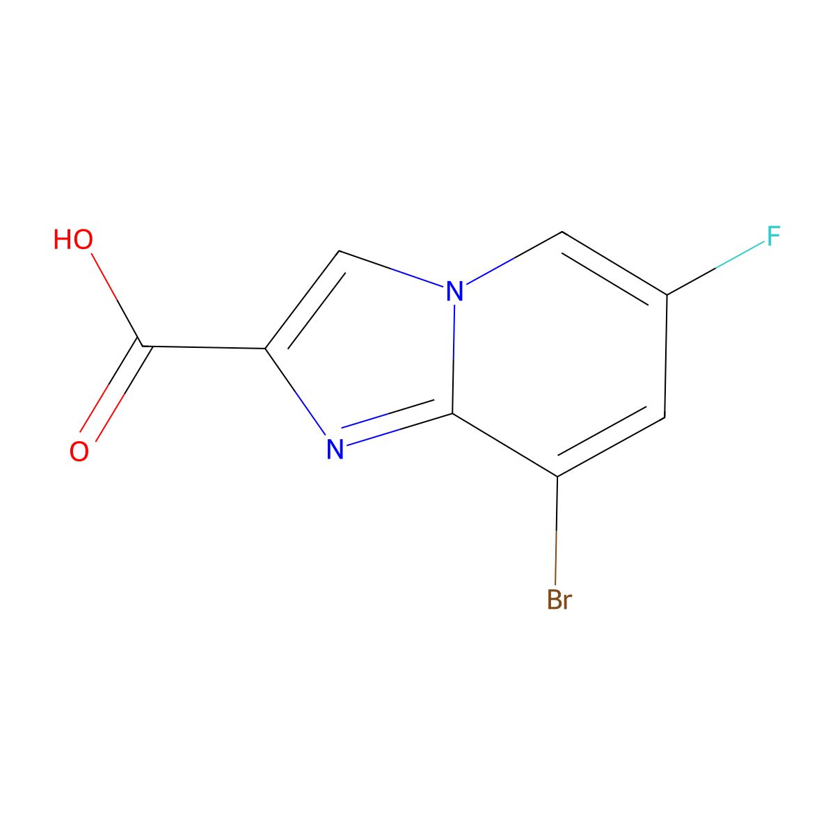 8-Bromo-6-fluoro-imidazo[1,2-a]pyridine-2-carboxylic acid molecular structure, CAS 1421312-07-3
