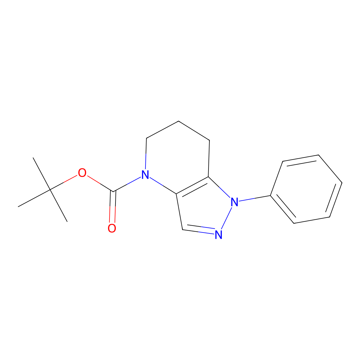 1-Phenyl-1,5,6,7-tetrahydro-pyrazolo[4,3-b]pyridine-4-carboxylic acid tert-butyl ester molecular structure, CAS 1421312-09-5