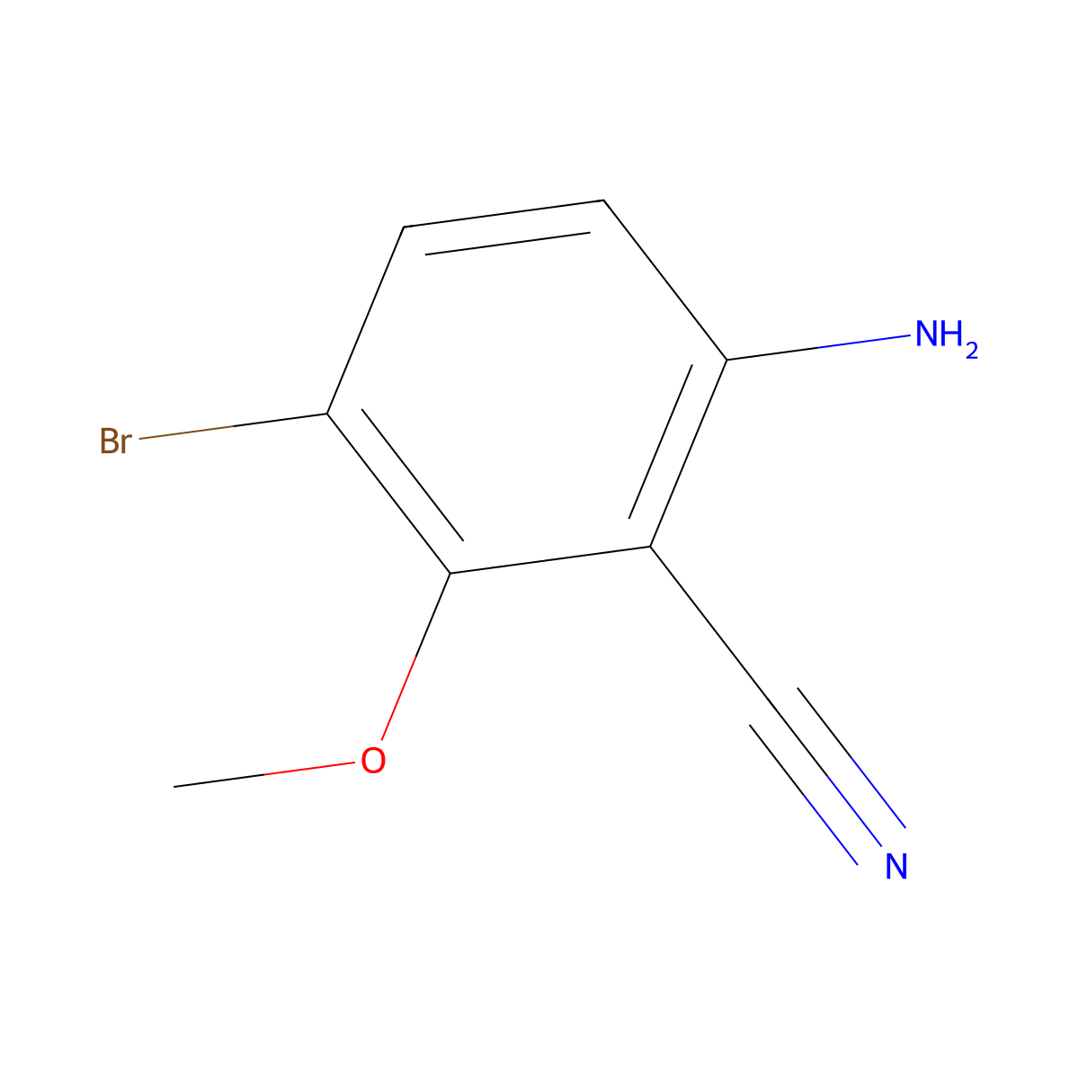 6-Amino-3-bromo-2-methoxybenzonitrile molecular structure, CAS 1421312-11-9