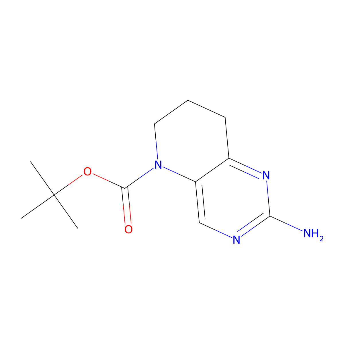 2-Amino-7,8-dihydro-6H-pyrido[3,2-d]pyrimidine-5-carboxylic acid tert-butyl ester molecular structure, CAS 1421312-14-2