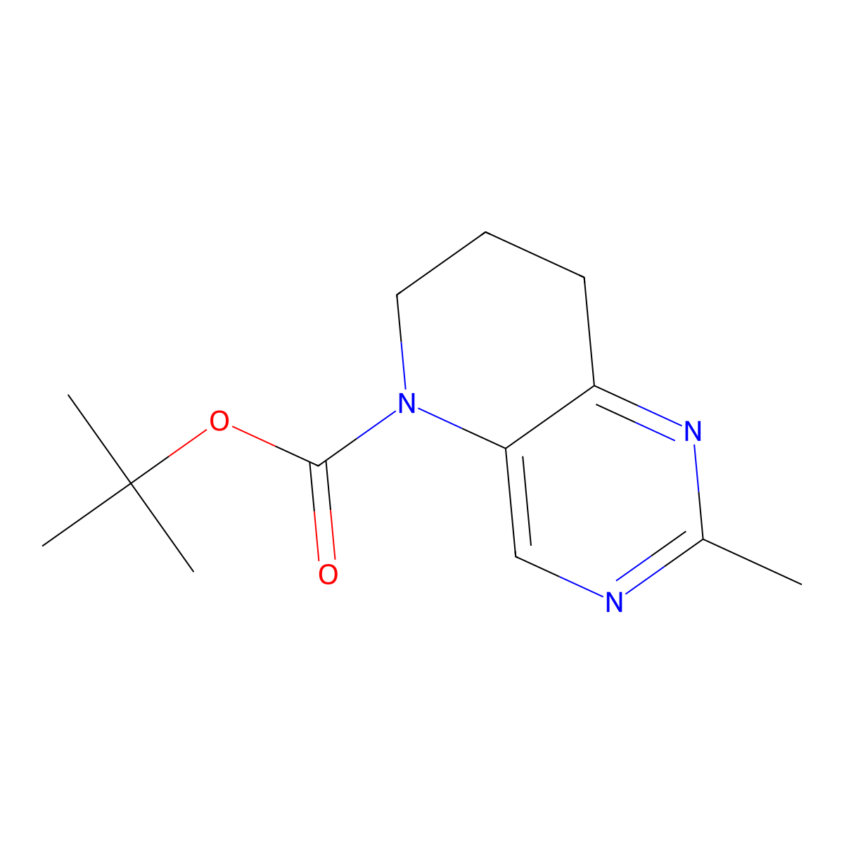 tert-Butyl 2-methyl-7,8-dihydropyrido[3,2-d]pyrimidine-5(6H)-carboxylate molecular structure, CAS 1421312-15-3