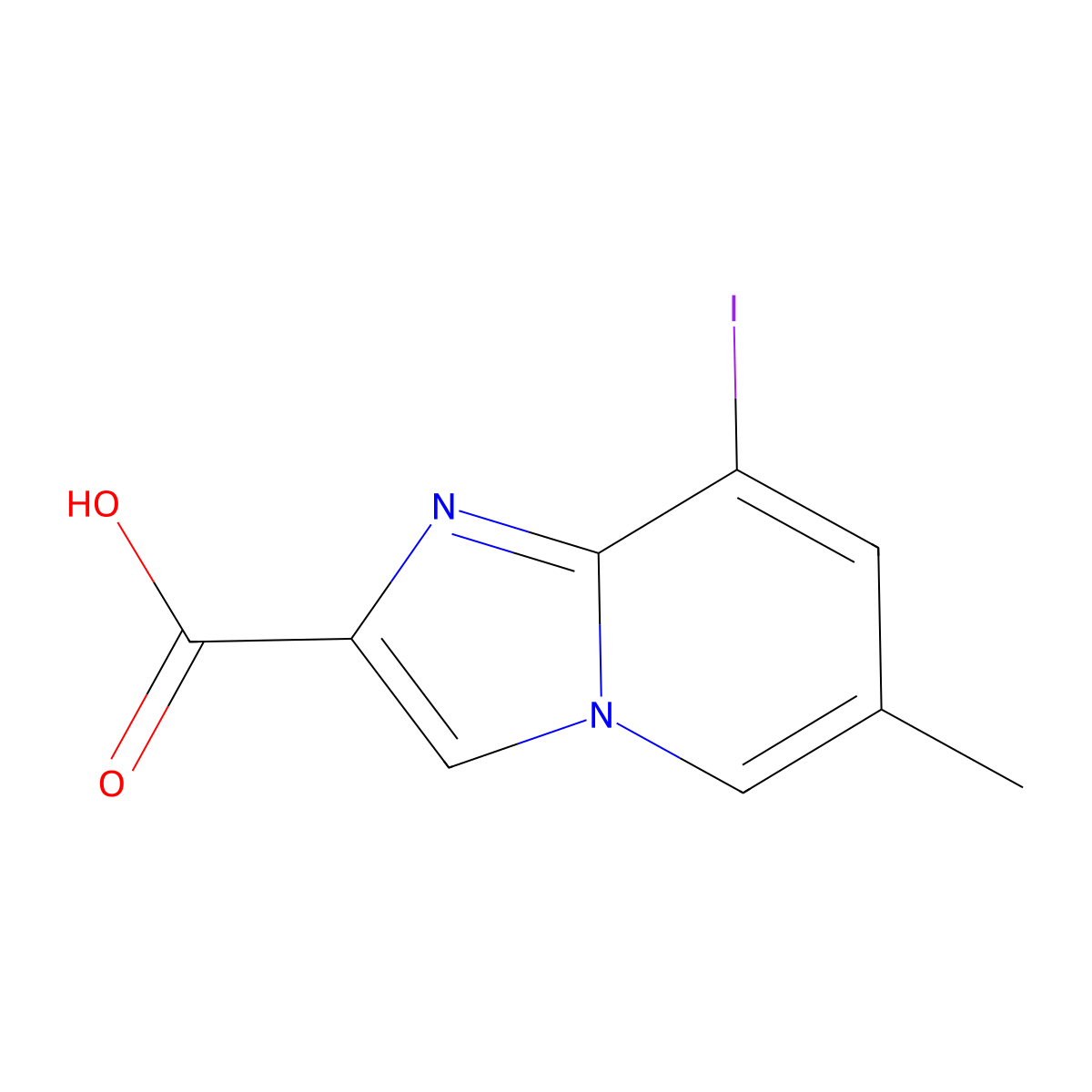 8-Iodo-6-methyl-imidazo[1,2-a]pyridine-2-carboxylic acid molecular structure, CAS 1421312-17-5