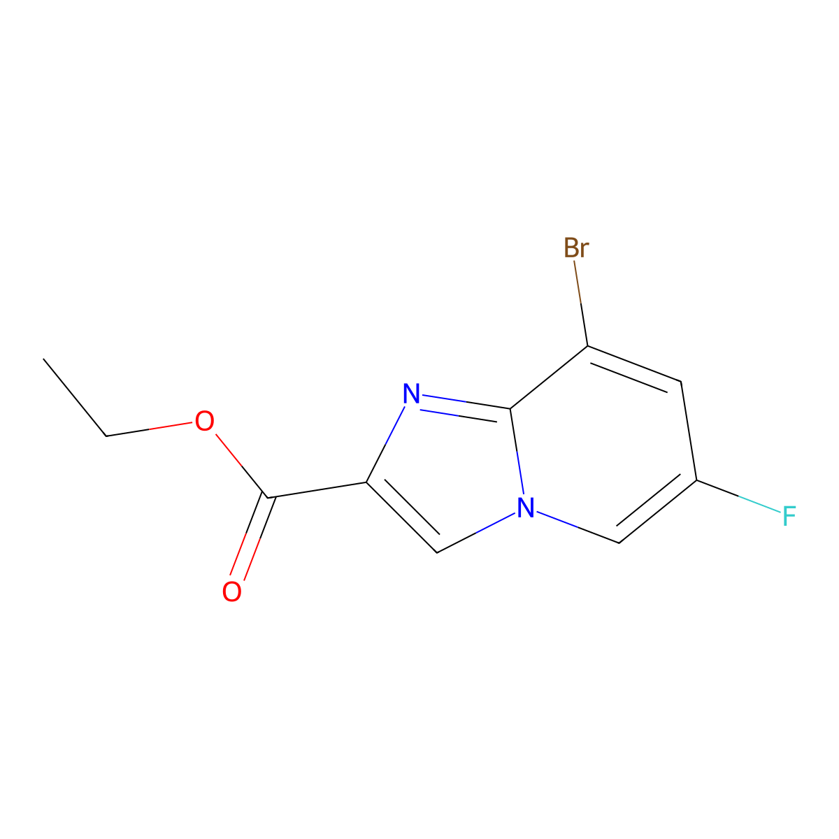 Ethyl 8-bromo-6-fluoroimidazo[1,2-a]pyridine-2-carboxylate molecular structure, CAS 1421312-22-2