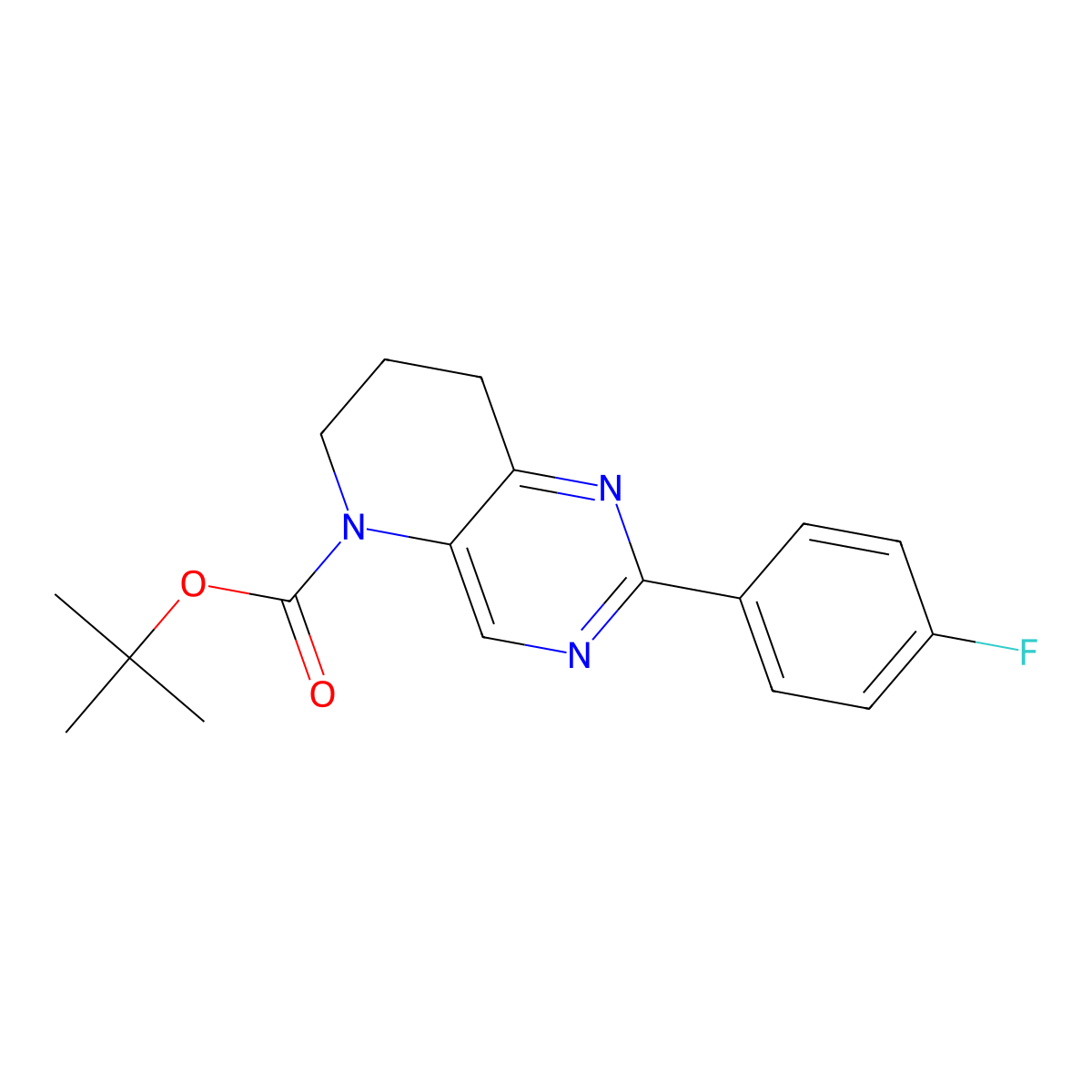 tert-Butyl 2-(4-fluorophenyl)-7,8-dihydropyrido[3,2-d]pyrimidine-5(6H)-carboxylate molecular structure, CAS 1421312-24-4