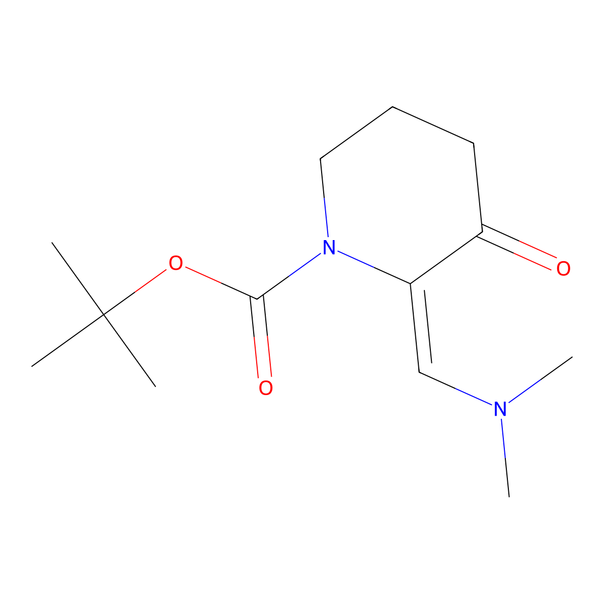 2-Dimethylaminomethylene-3-oxo-piperidine-1-carboxylic acid tert-butyl ester molecular structure, CAS 1421312-64-2