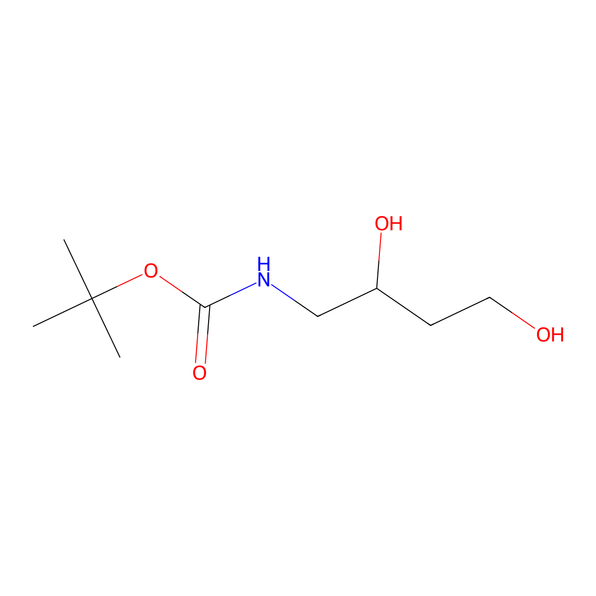 Tert-butyl 2,4-dihydroxybutylcarbamate molecular structure, CAS 1421313-82-7