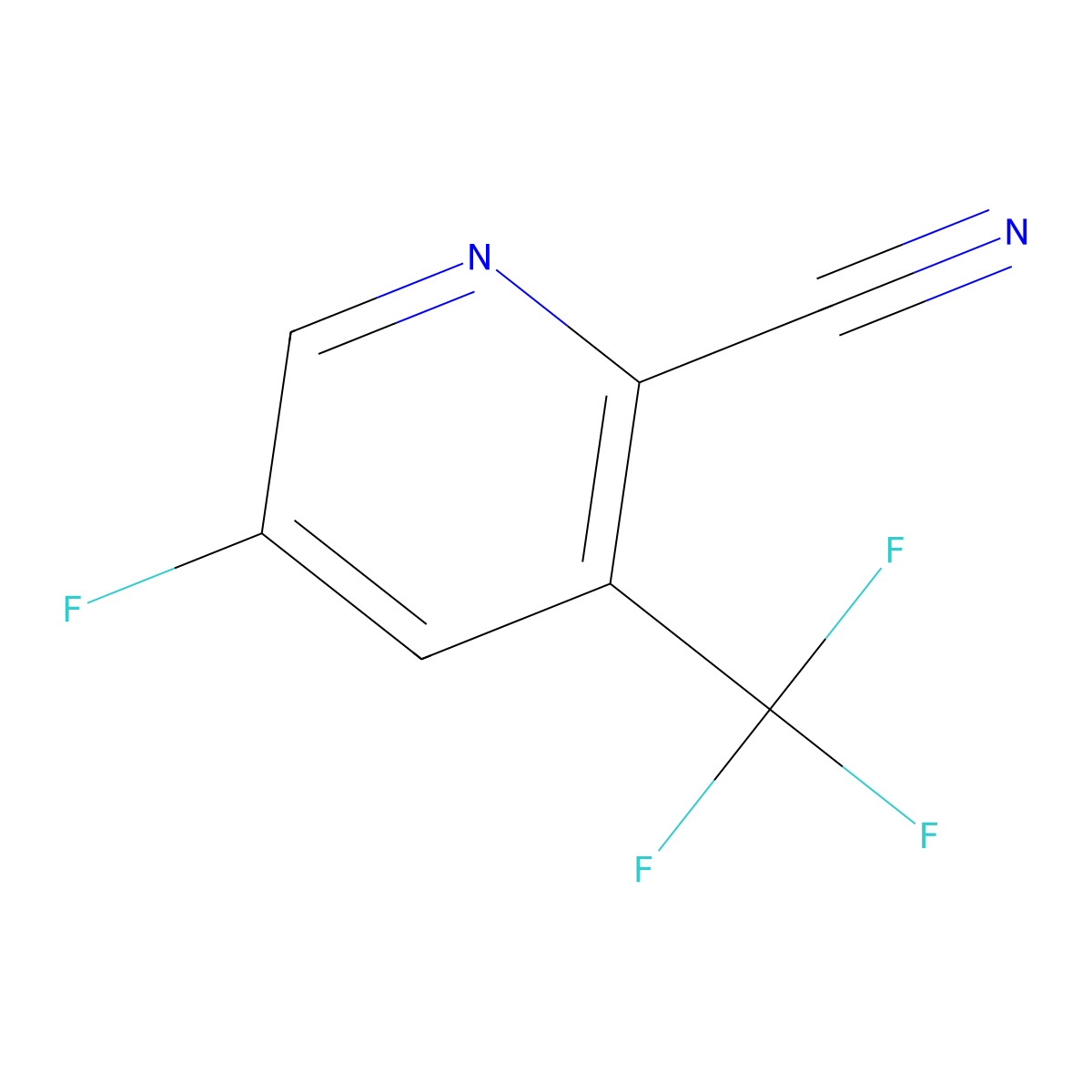 5-Fluoro-3-(trifluoromethyl)picolinonitrile molecular structure, CAS 1421313-95-2