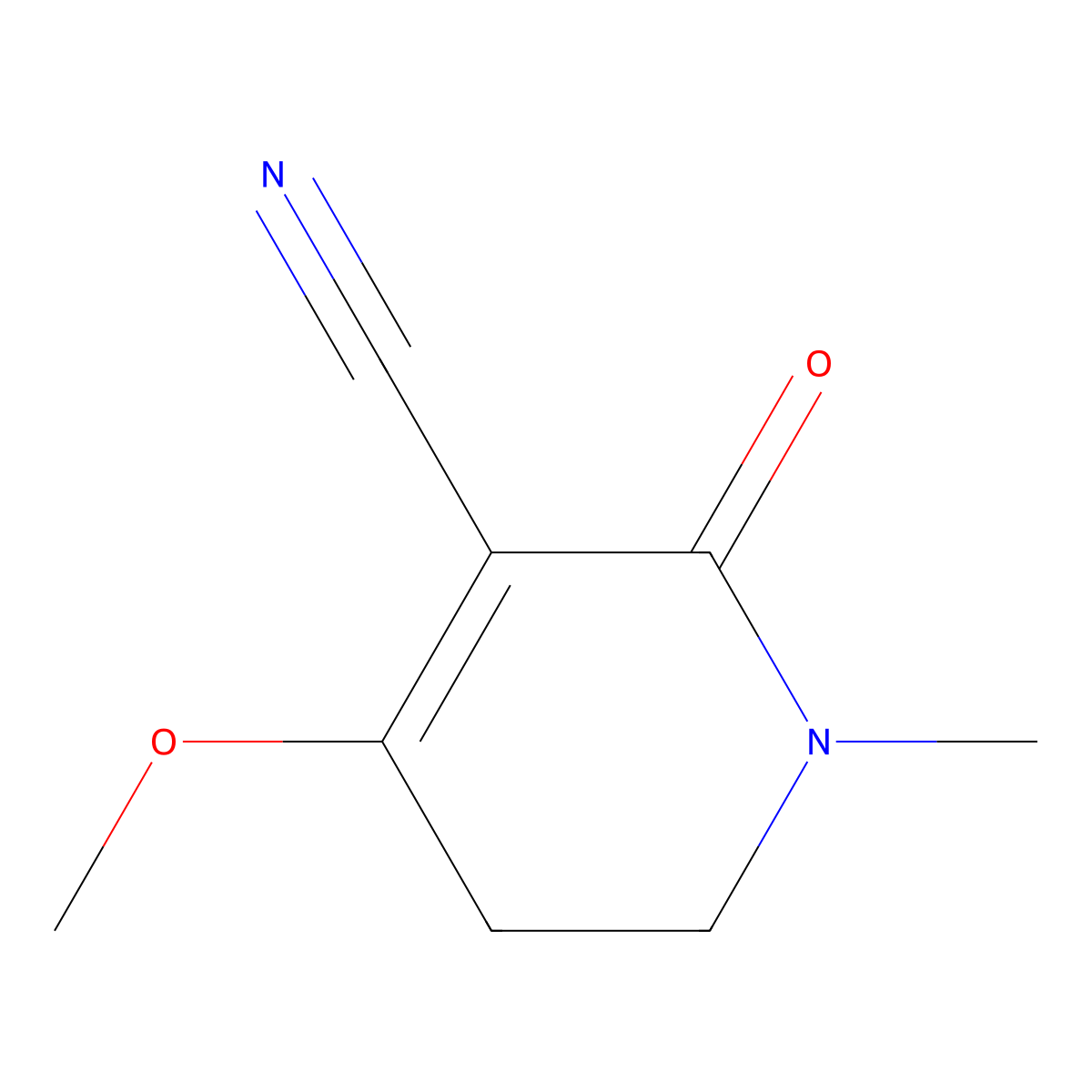 4-Methoxy-1-methyl-2-oxo-1,2,5,6-tetrahydropyridine-3-carbonitrile molecular structure, CAS 1421314-07-9