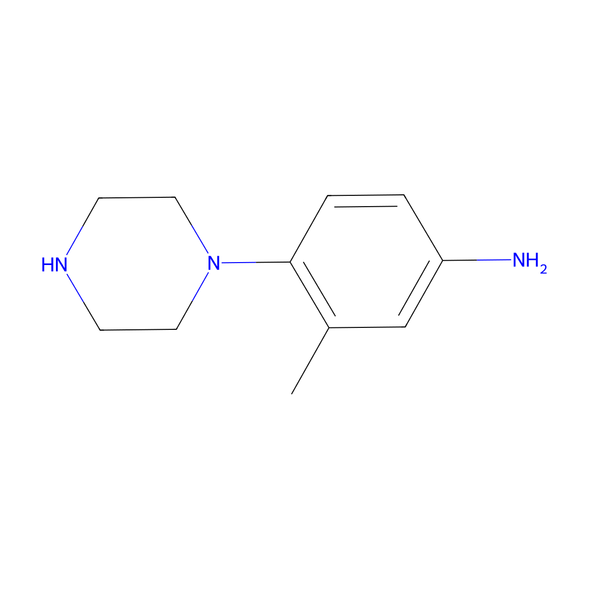 3-Methyl-4-(piperazin-1-yl)aniline molecular structure, CAS 1421314-12-6