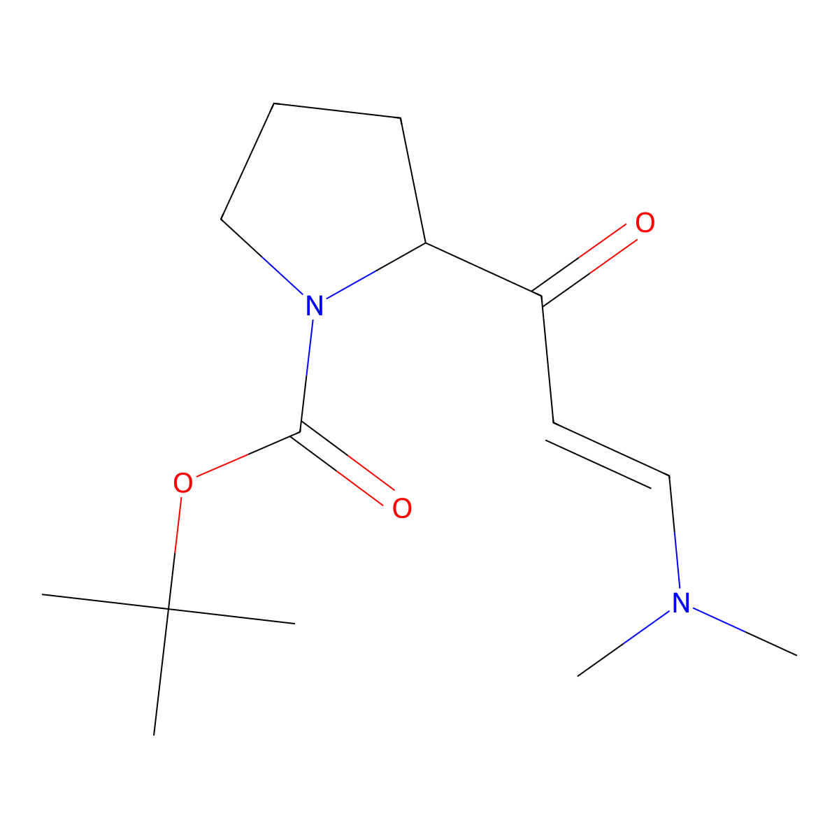Tert-butyl 2-[3-(dimethylamino)prop-2-enoyl]pyrrolidine-1-carboxylate molecular structure, CAS 1421314-91-1