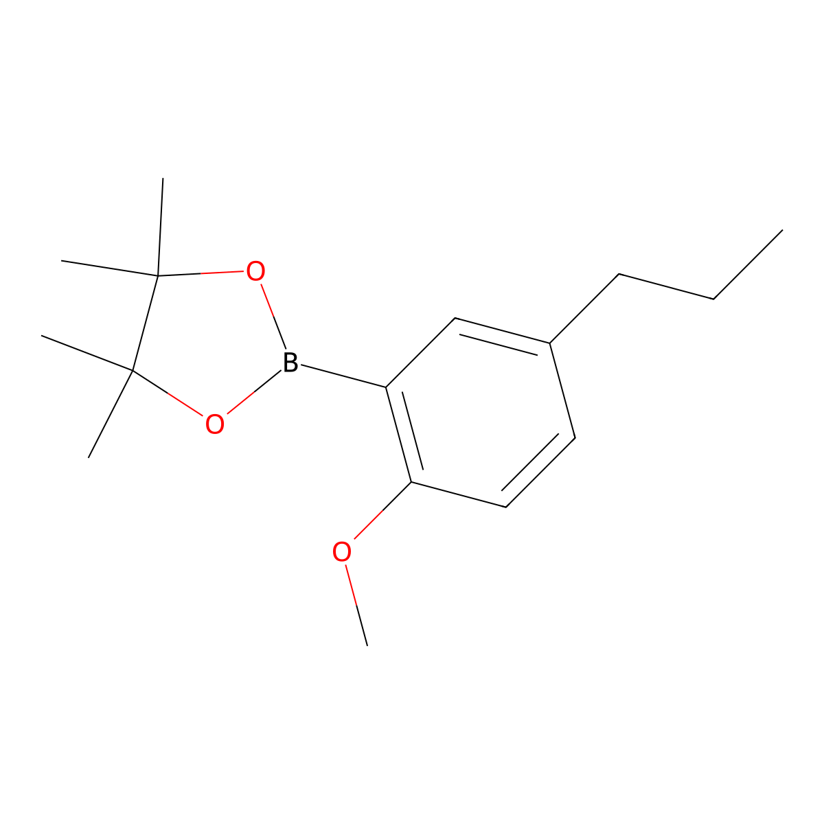 2-(2-Methoxy-5-propylphenyl)-4,4,5,5-tetramethyl-1,3,2-dioxaborolane molecular structure, CAS 1421320-01-5