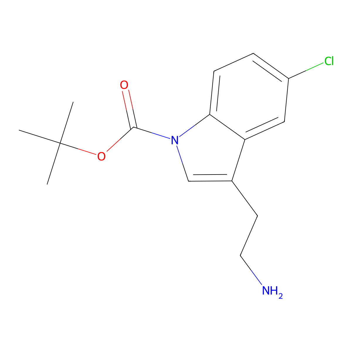 Tert-butyl 3-(2-aminoethyl)-5-chloro-1H-indole-1-carboxylate molecular structure, CAS 1421321-68-7