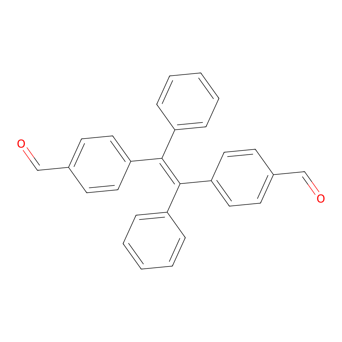 (E)-4,4'-(1,2-Diphenylethene-1,2-diyl)dibenzaldehyde molecular structure, CAS 1421321-70-1
