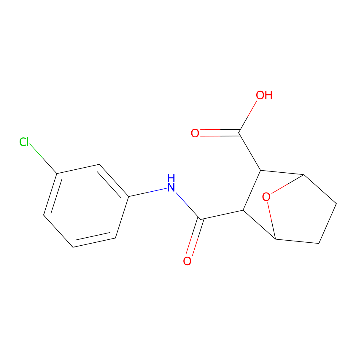 3-[(3-Chloroanilino)carbonyl]-7-oxabicyclo[2.2.1]heptane-2-carboxylic acid molecular structure, CAS 1421322-73-7