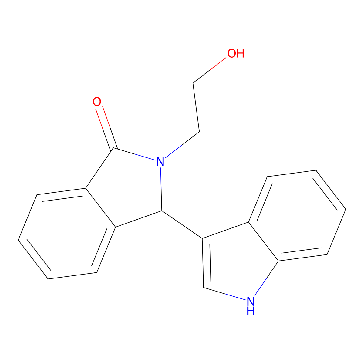 2-(2-hydroxyethyl)-3-(1H-indol-3-yl)-1-isoindolinone molecular structure, CAS 1421322-77-1