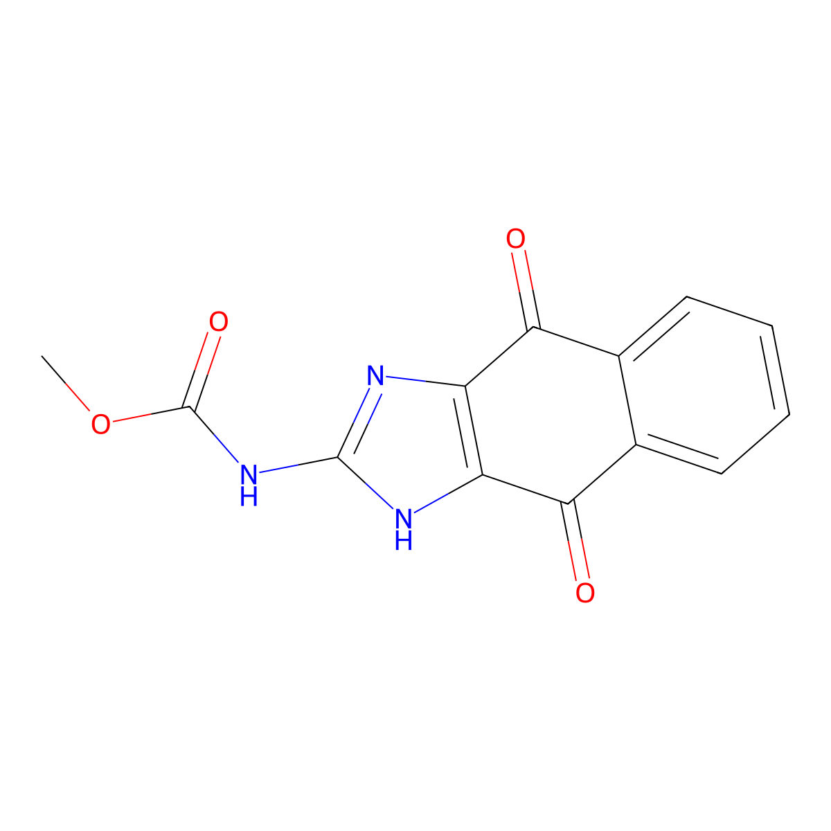 methyl 4,9-dioxo-4,9-dihydro-1H-naphtho[2,3-d]imidazol-2-ylcarbamate molecular structure, CAS 1421323-13-8