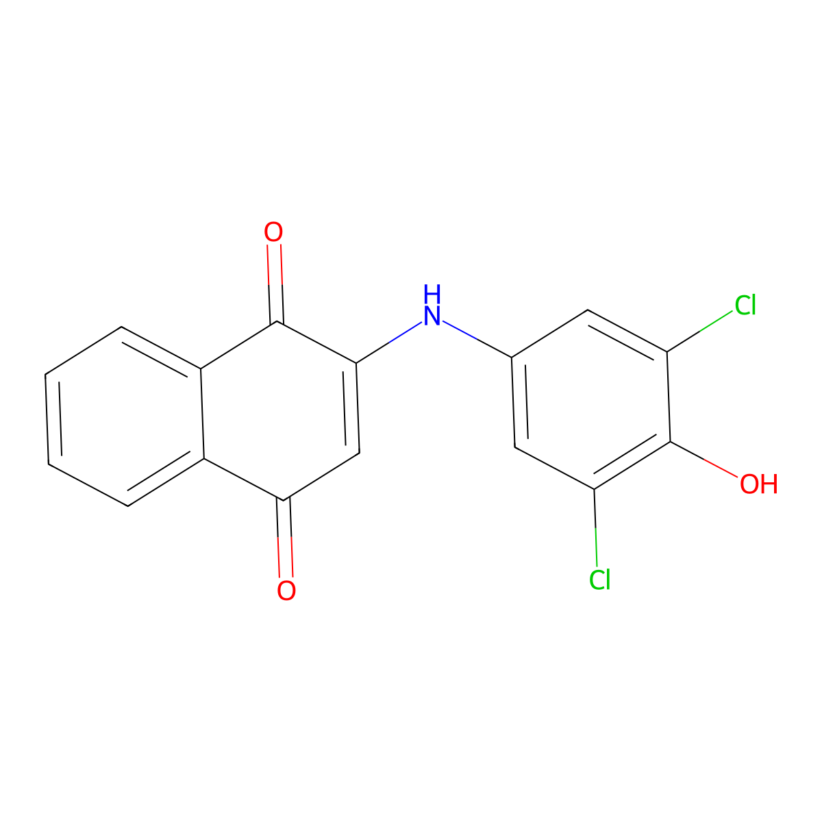2-(3,5-Dichloro-4-hydroxyanilino)naphthoquinone molecular structure, CAS 1421323-16-1