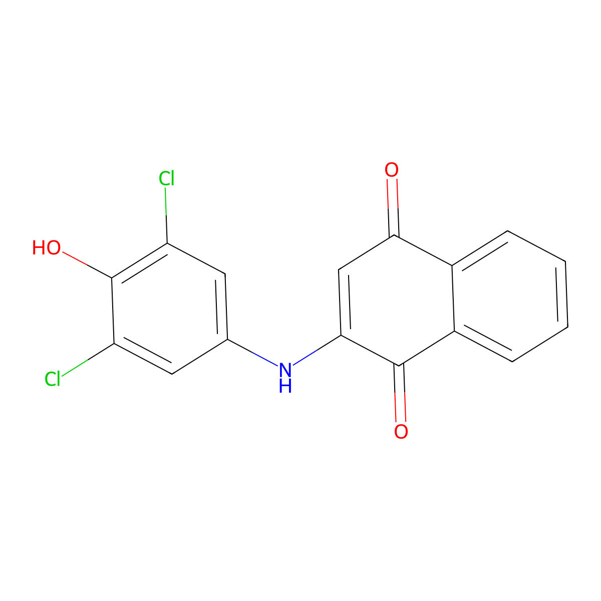 2-(3,5-Dichloro-4-hydroxyanilino)naphthoquinone molecular structure, CAS 1421323-16-1