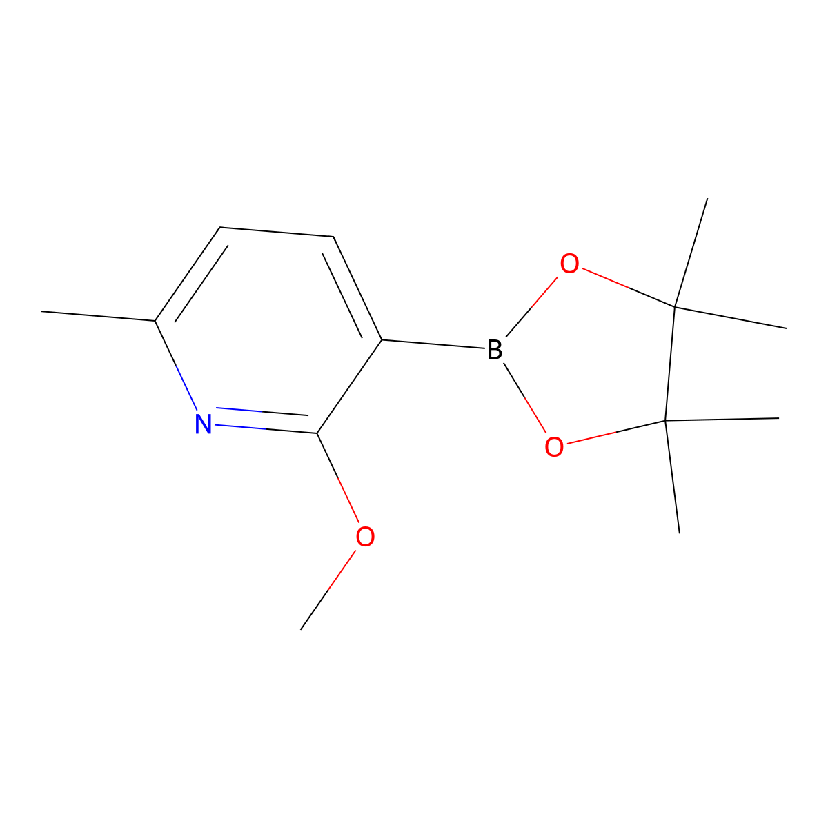 2-Methoxy-6-methyl-3-(4,4,5,5-tetramethyl-1,3,2-dioxaborolan-2-yl)pyridine molecular structure, CAS 1421324-79-9