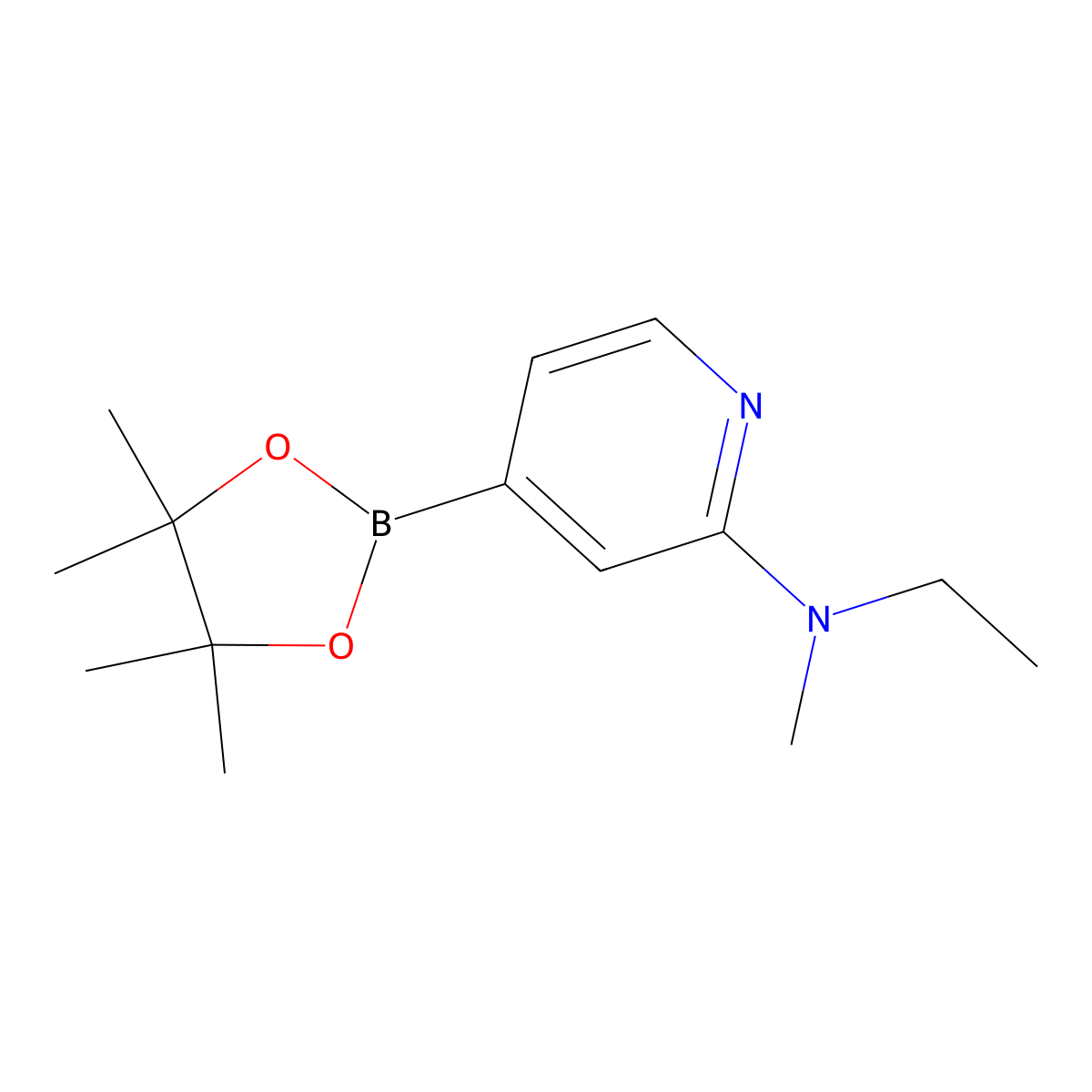 2-(Methylethylamino)pyridine-4-boronic acid pinacol ester molecular structure, CAS 1421325-47-4