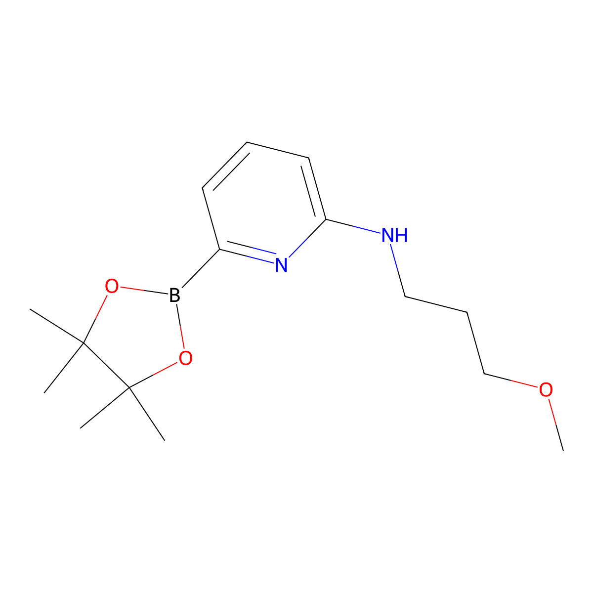 N-(3-Methoxypropyl)-6-(4,4,5,5-tetramethyl-1,3,2-dioxaborolan-2-yl)pyridin-2-amine molecular structure, CAS 1421326-03-5