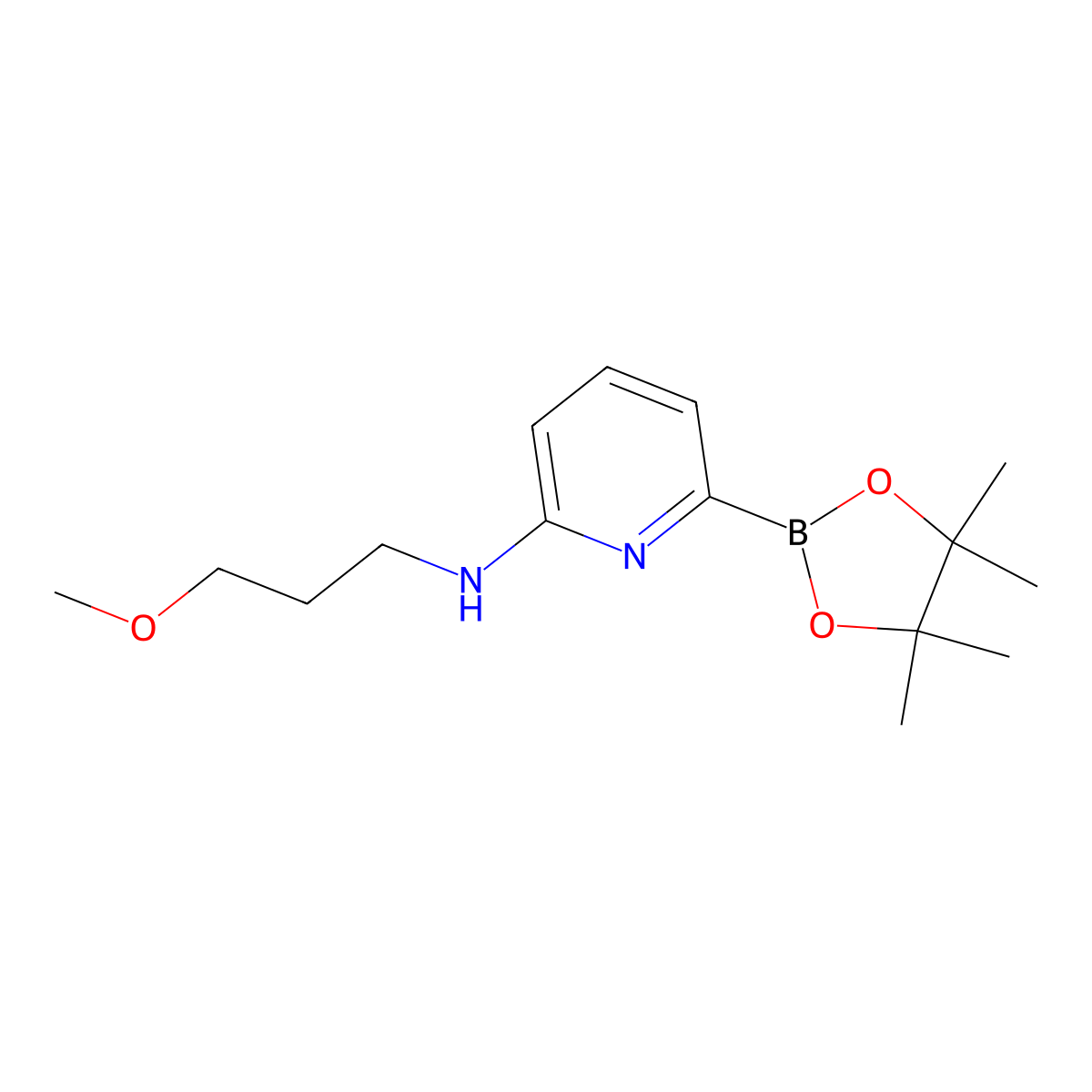 N-(3-Methoxypropyl)-6-(4,4,5,5-tetramethyl-1,3,2-dioxaborolan-2-yl)pyridin-2-amine molecular structure, CAS 1421326-03-5