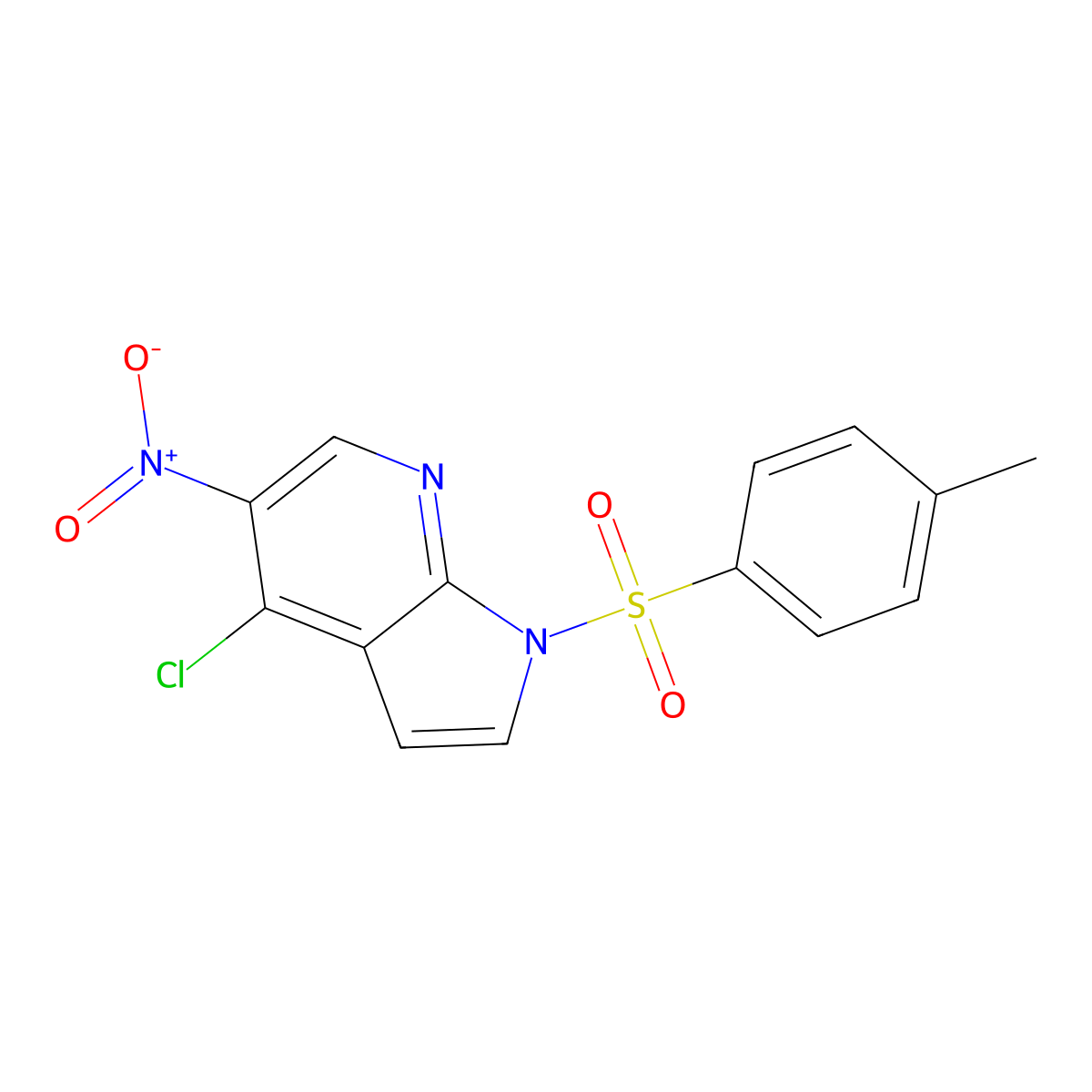 4-chloro-5-nitro-1-tosyl-1H-pyrrolopyridine molecular structure, CAS 1421338-17-1