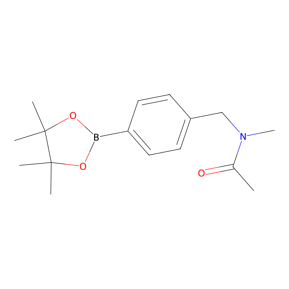 N-methyl-N-(4-(4,4,5,5-tetramethyl-1,3,2-dioxaborolan-2-yl)benzyl)acetamide molecular structure, CAS 1421341-01-6