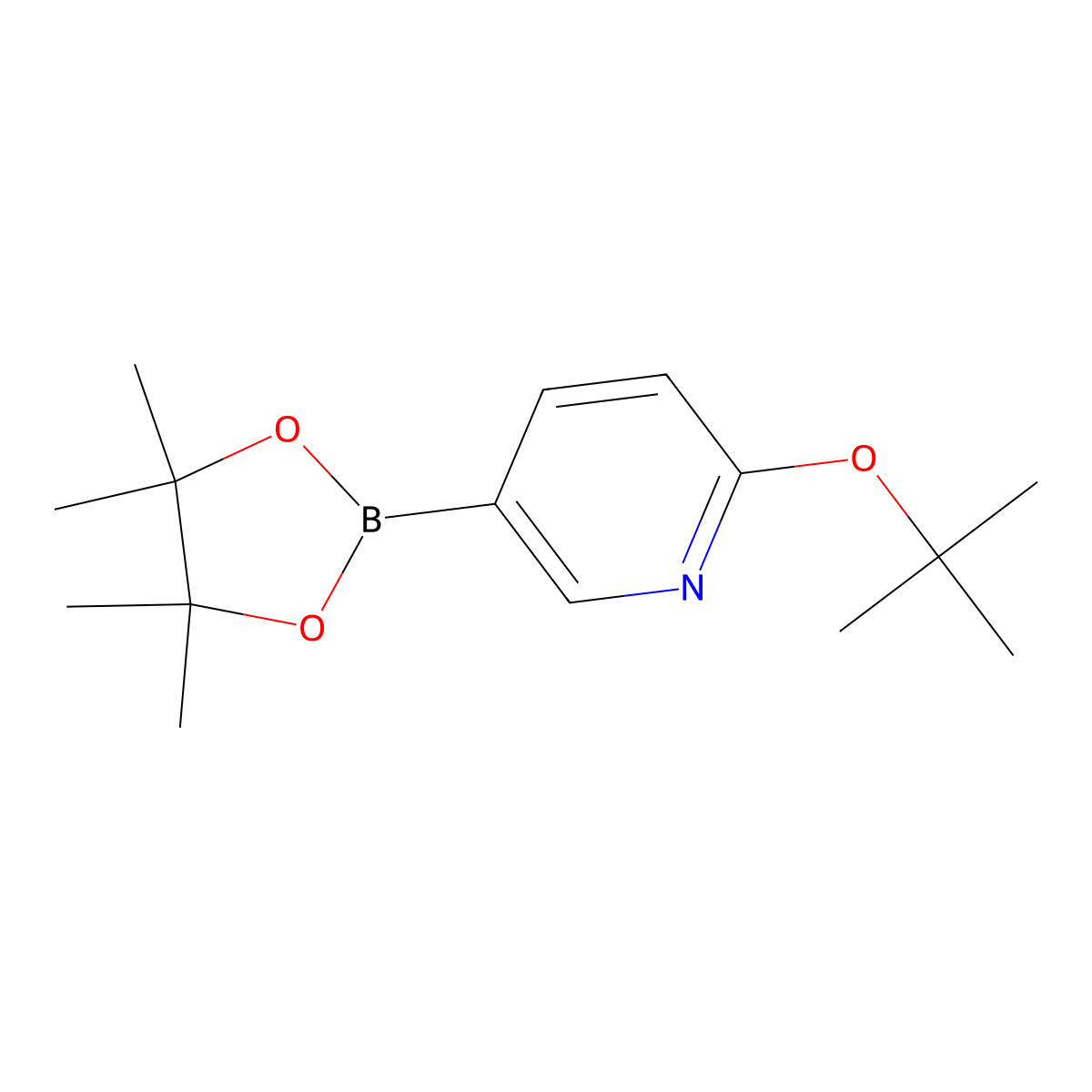 2-Tert-butoxy-5-(4,4,5,5-tetramethyl-1,3,2-dioxaborolan-2-YL)pyridine molecular structure, CAS 1421341-09-4