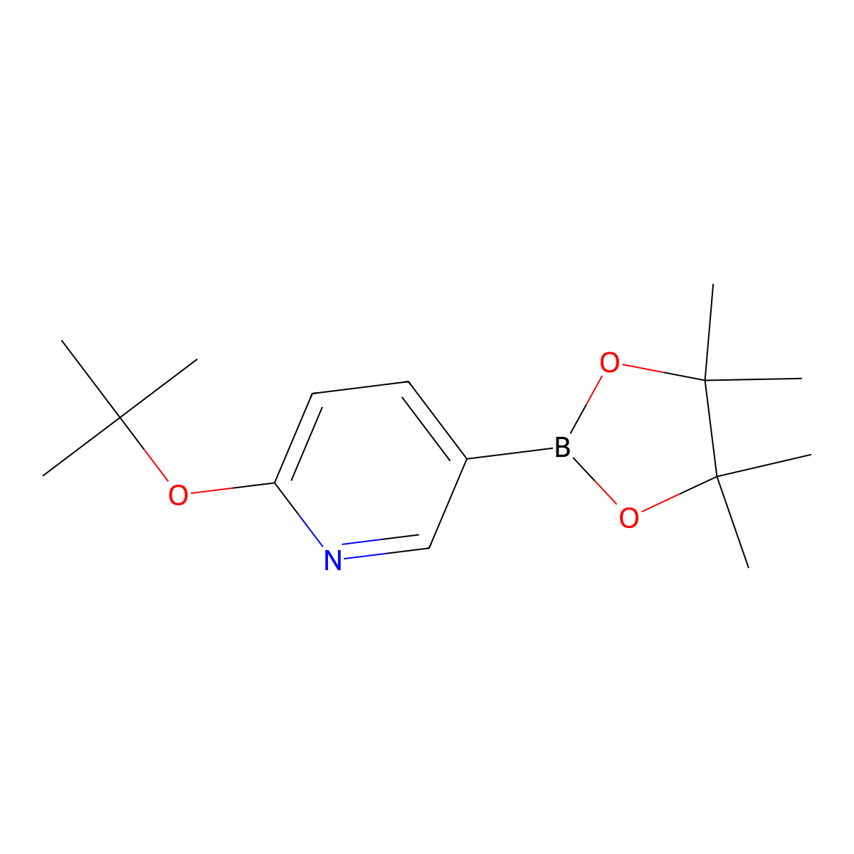2-Tert-butoxy-5-(4,4,5,5-tetramethyl-1,3,2-dioxaborolan-2-YL)pyridine molecular structure, CAS 1421341-09-4