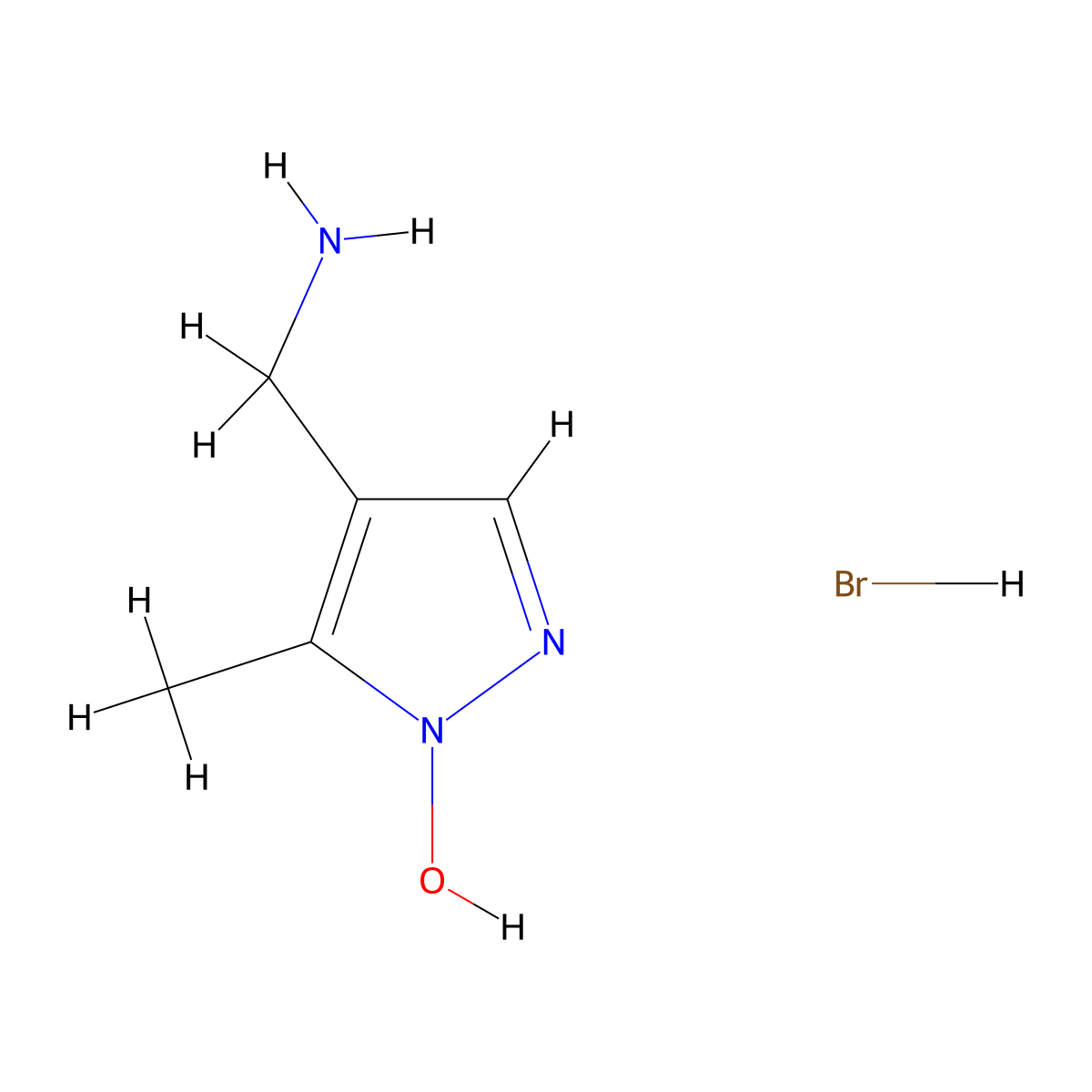 4-(Aminomethyl)-5-methyl-1H-pyrazol-1-ol hydrobromide molecular structure, CAS 1421357-00-7