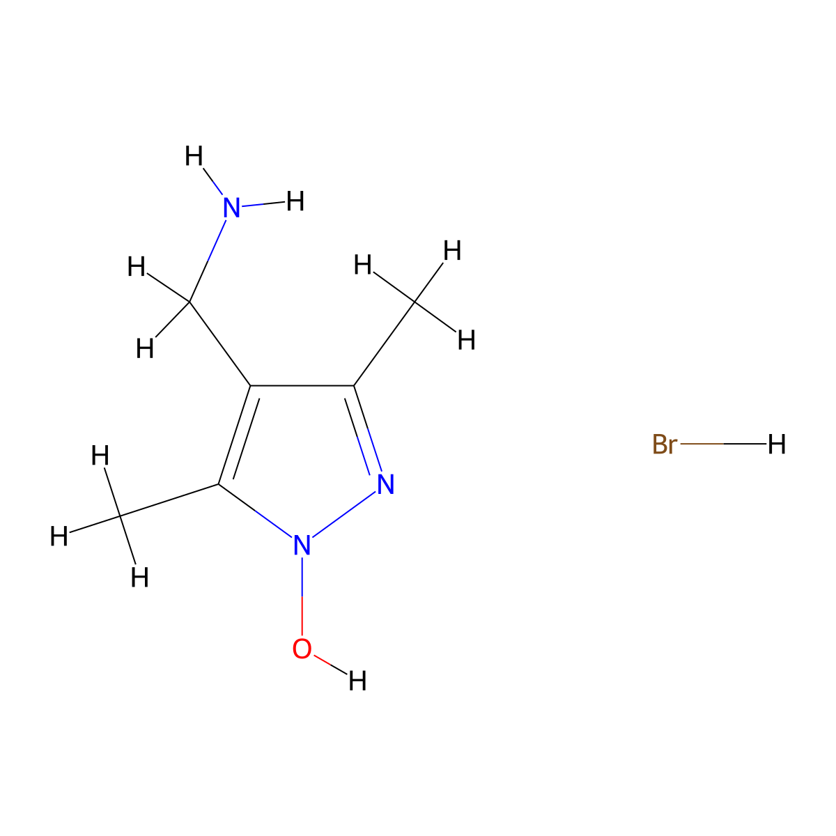 4-(Aminomethyl)-3,5-dimethyl-1H-pyrazol-1-ol hydrobromide molecular structure, CAS 1421357-01-8