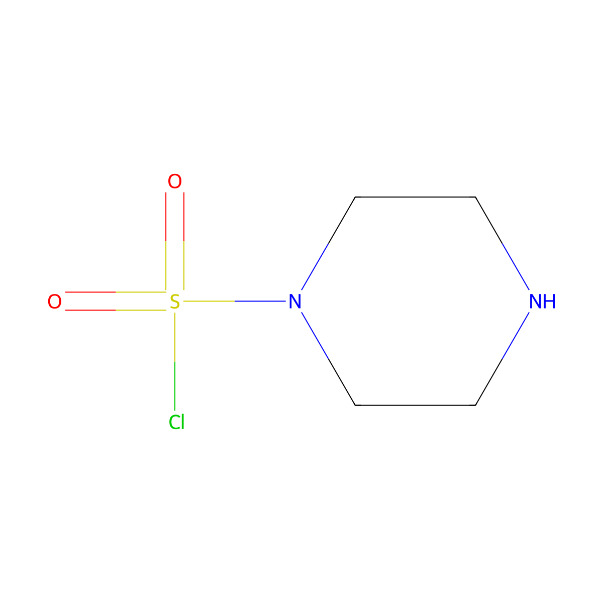 Piperazine-1-sulfonyl chloride molecular structure, CAS 1421366-18-8