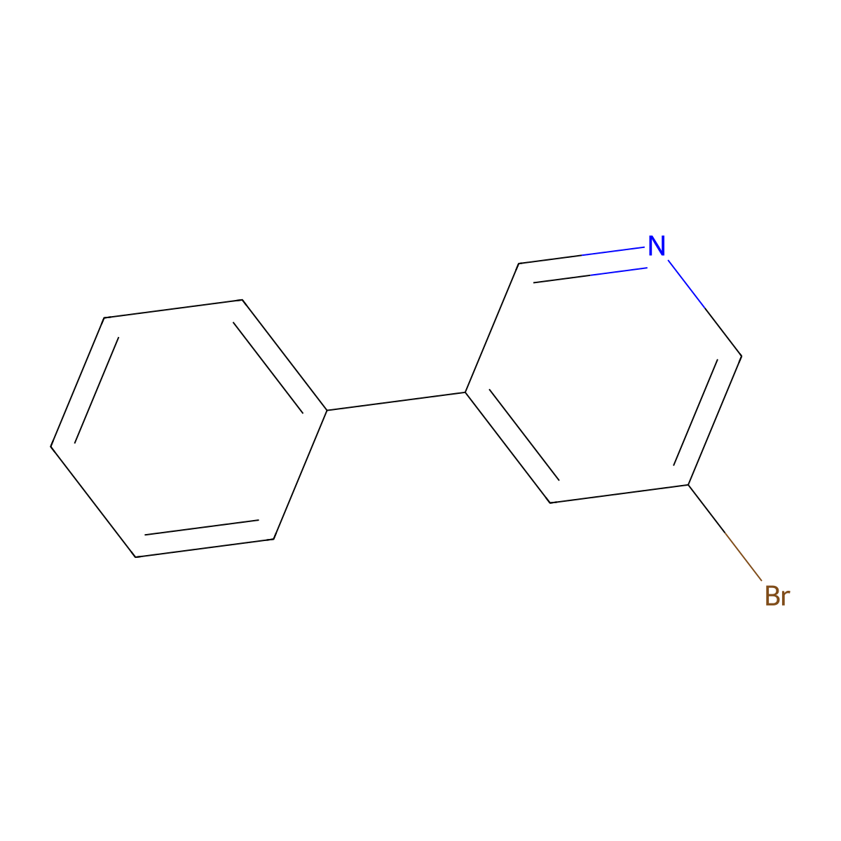 3-Bromo-5-phenylpyridine molecular structure, CAS 142137-17-5