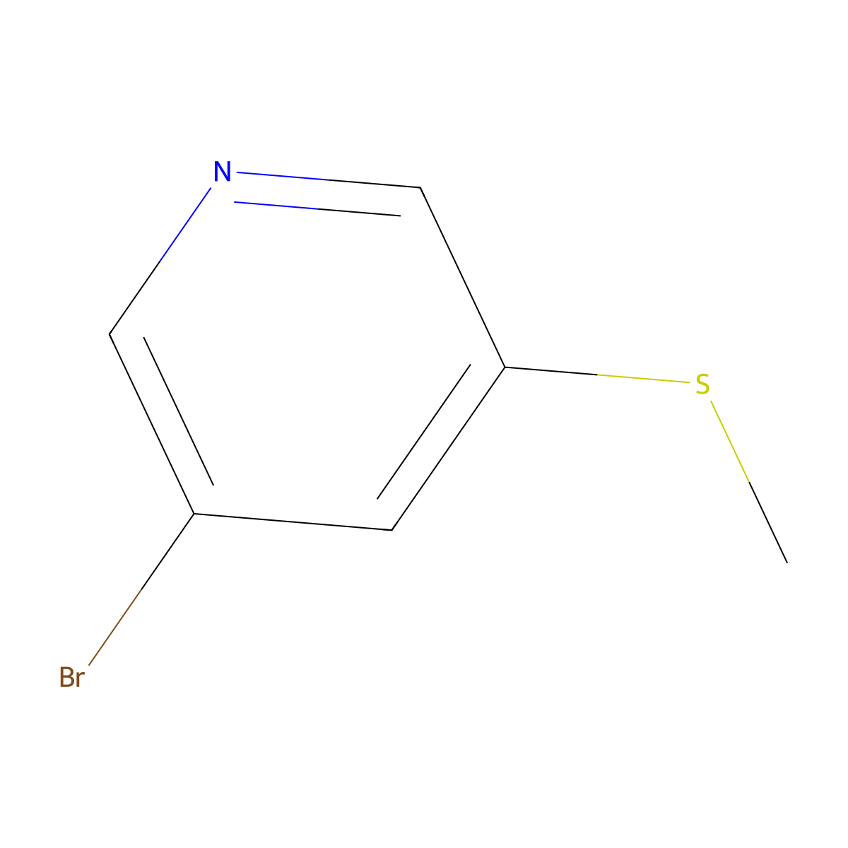 3-Bromo-5-(methylthio)pyridine molecular structure, CAS 142137-18-6