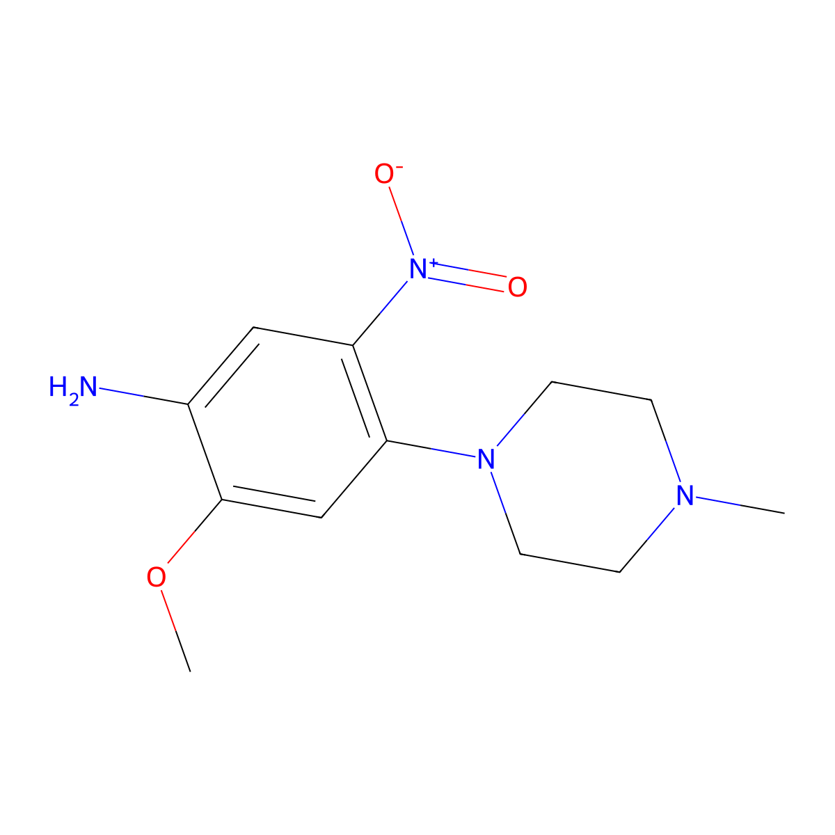 2-methoxy-4-(4-methyl-1-piperazinyl)-5-nitroBenzenamine molecular structure, CAS 1421372-03-3