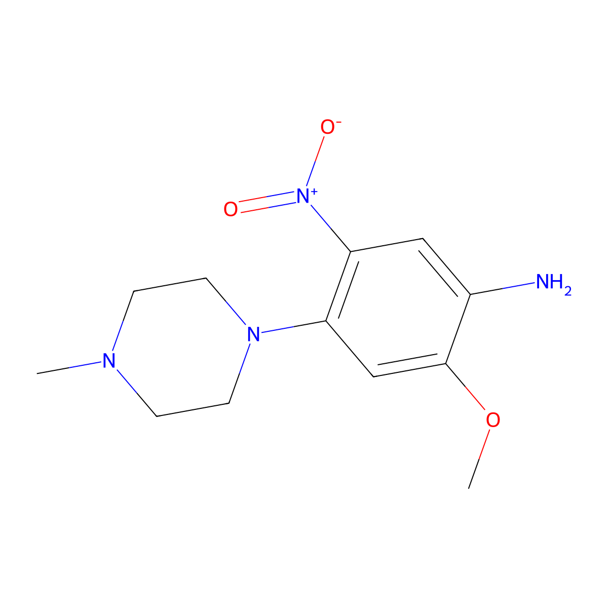 2-methoxy-4-(4-methyl-1-piperazinyl)-5-nitroBenzenamine molecular structure, CAS 1421372-03-3