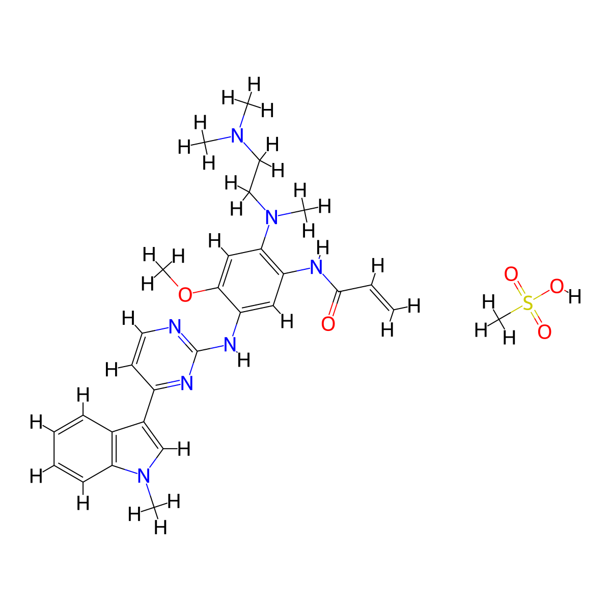 Osimertinib Mesylate molecular structure, CAS 1421373-66-1