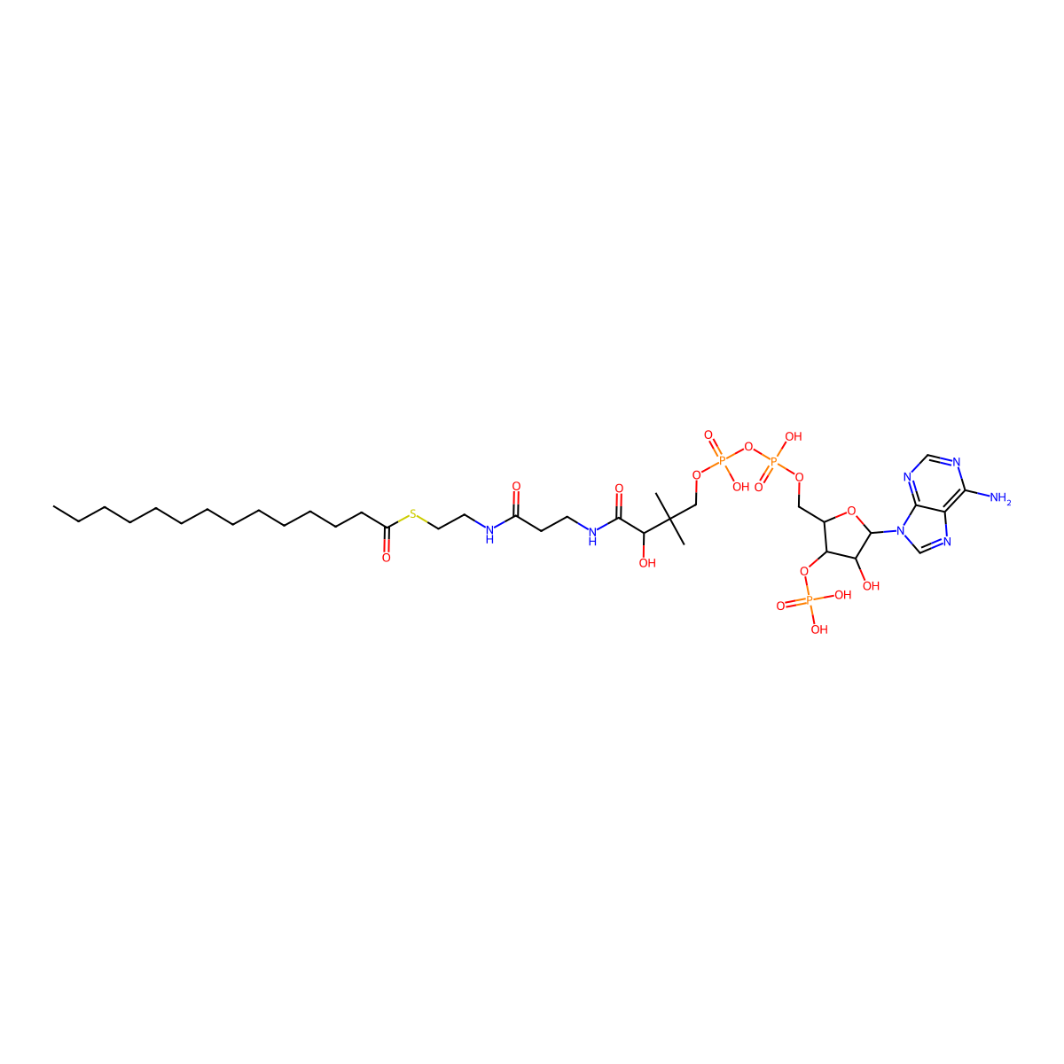 Myristoyl-coenzyme A molecular structure, CAS 14214-88-1