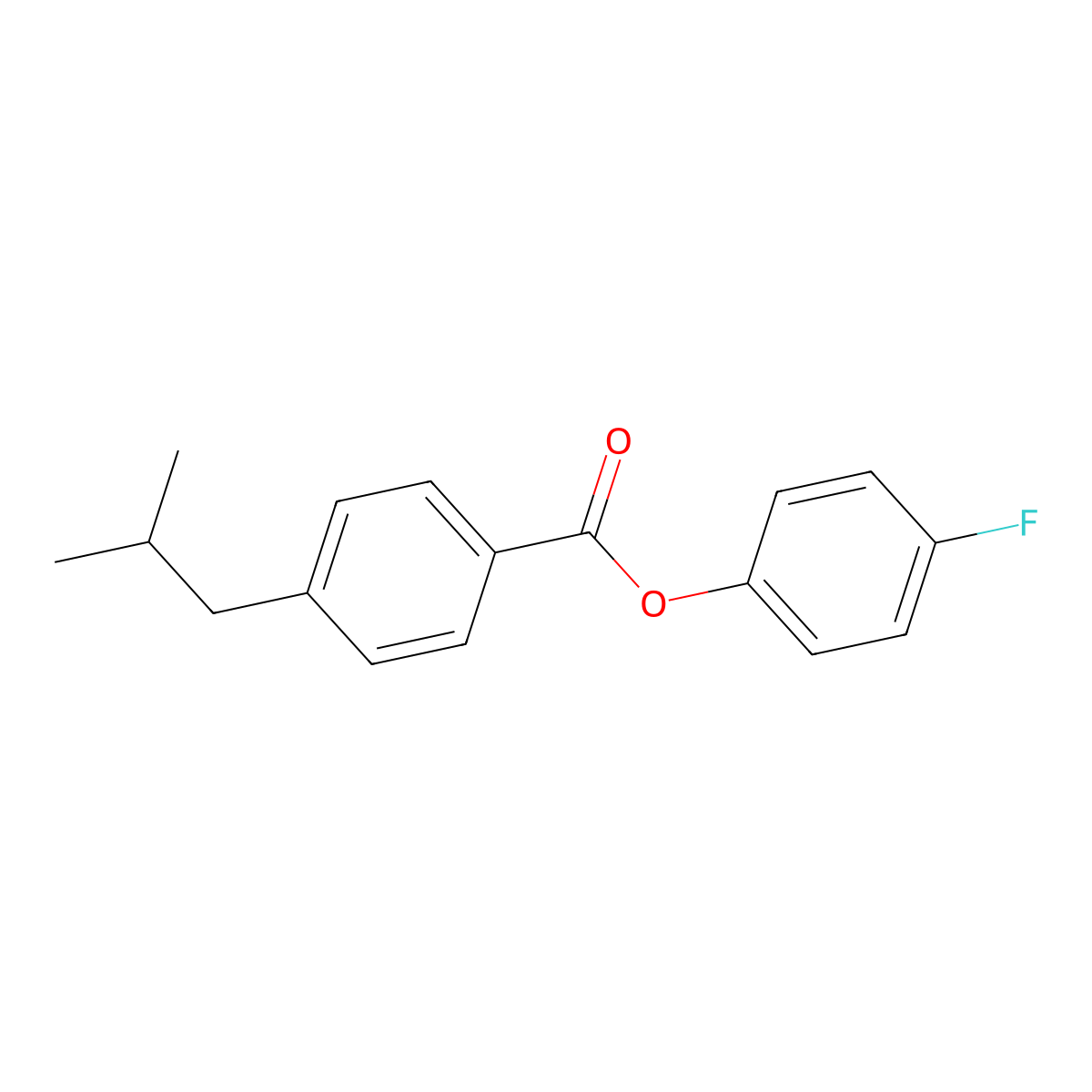 4-Fluorophenyl 4-(2-methylpropyl)benzoate molecular structure, CAS 142140-54-3