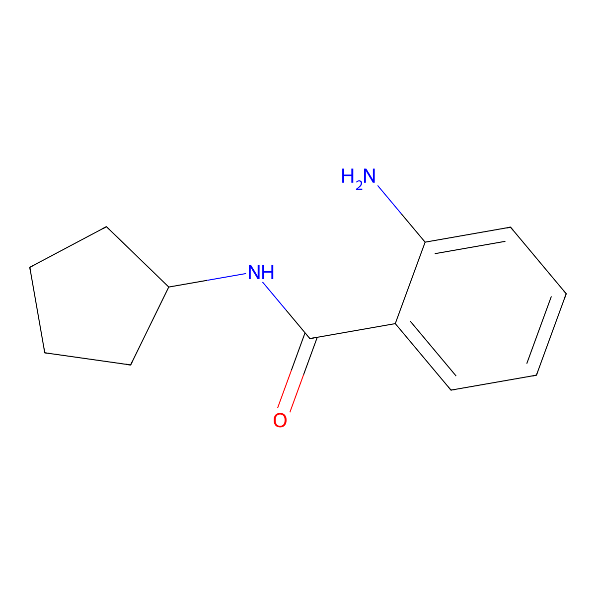 2-amino-N-cyclopentylbenzamide molecular structure, CAS 142141-37-5
