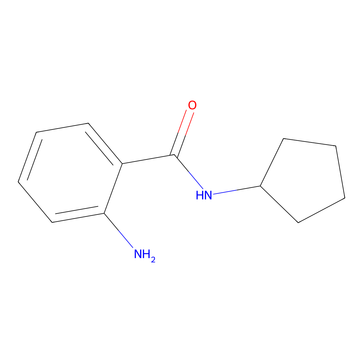 2-amino-N-cyclopentylbenzamide molecular structure, CAS 142141-37-5