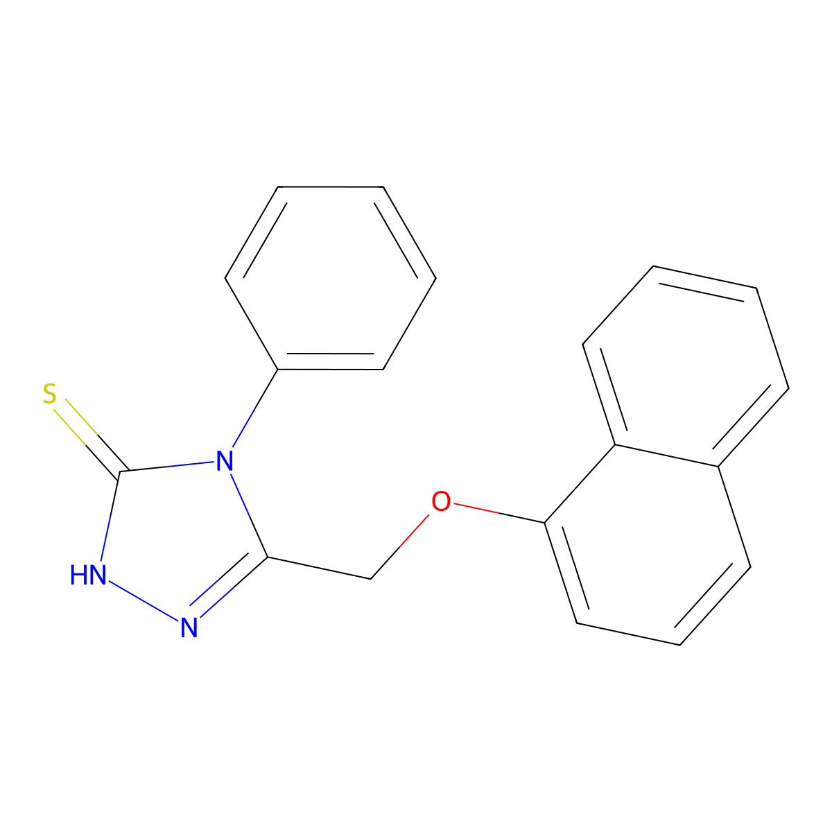 5-((Naphthalen-1-yloxy)methyl)-4-phenyl-4H-1,2,4-triazole-3-thiol molecular structure, CAS 142142-73-2