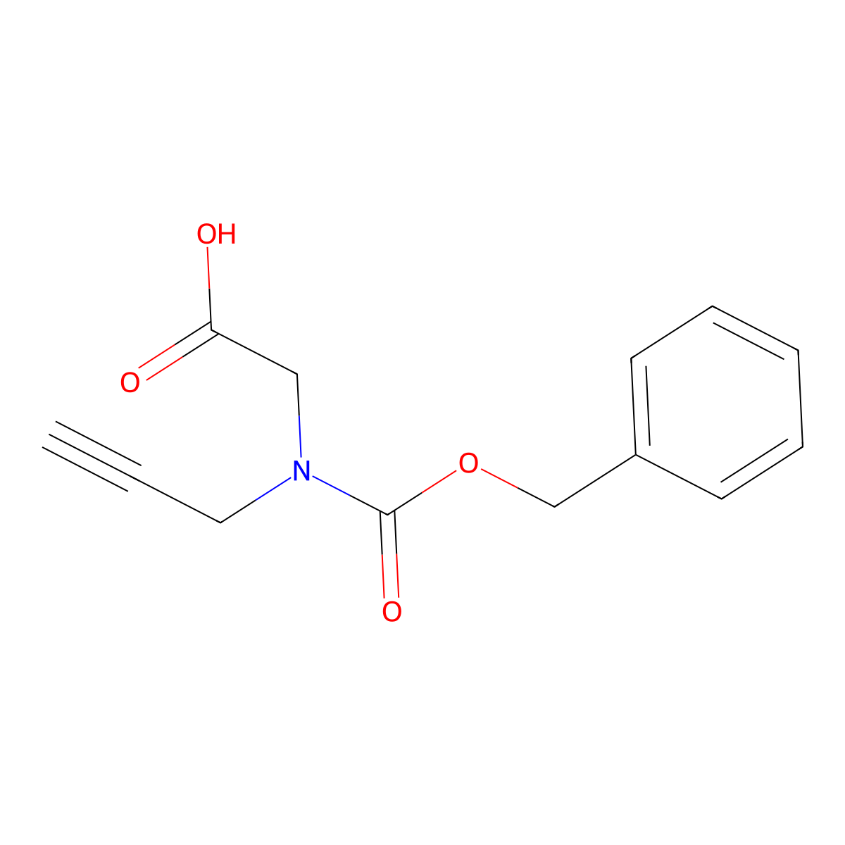 2-{[(Benzyloxy)carbonyl](prop-2-yn-1-yl)amino}acetic acid molecular structure, CAS 1421424-88-5