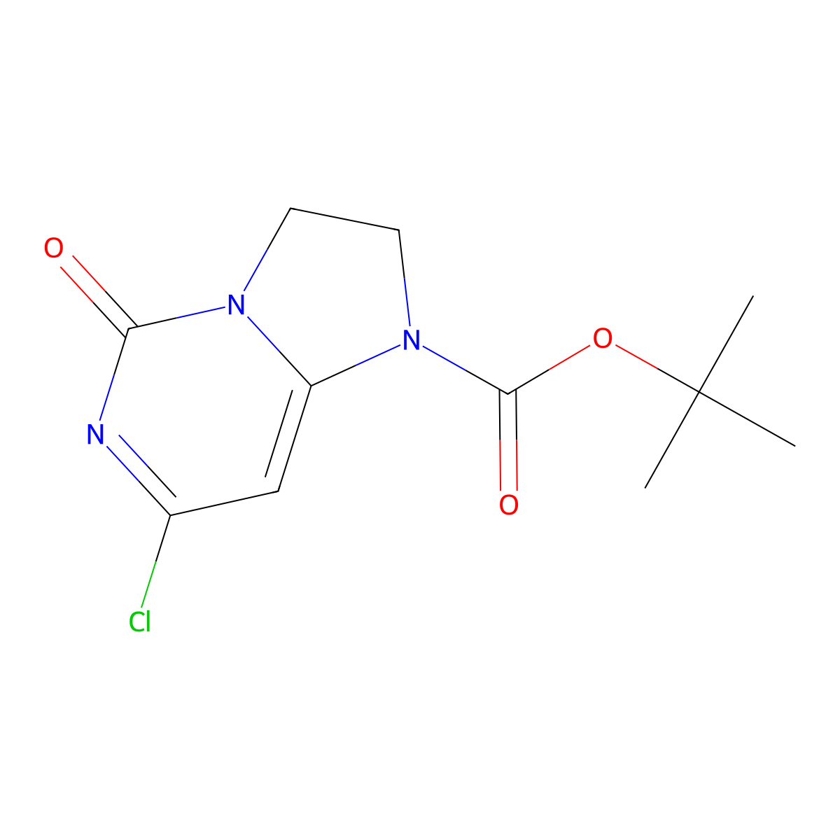 Tert-butyl 7-chloro-5-oxo-2,3-dihydroimidazo[1,2-C]pyrimidine-1(5H)-carboxylate molecular structure, CAS 1421433-88-6