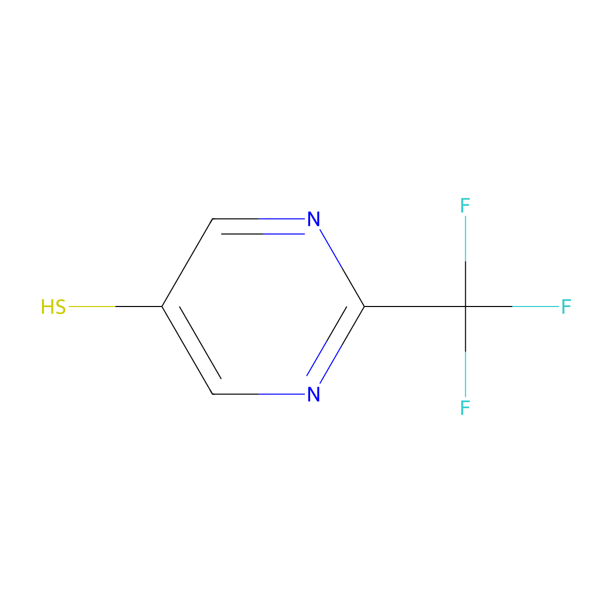 2-(Trifluoromethyl)pyrimidine-5-thiol molecular structure, CAS 1421435-66-6