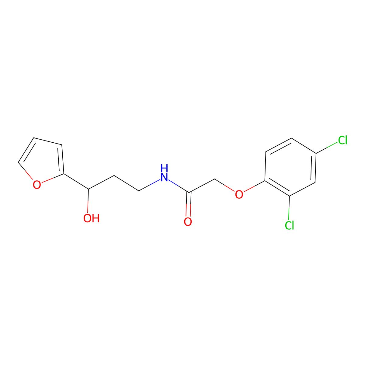 2-(2,4-Dichlorophenoxy)-N-[3-(furan-2-YL)-3-hydroxypropyl]acetamide molecular structure, CAS 1421441-22-6