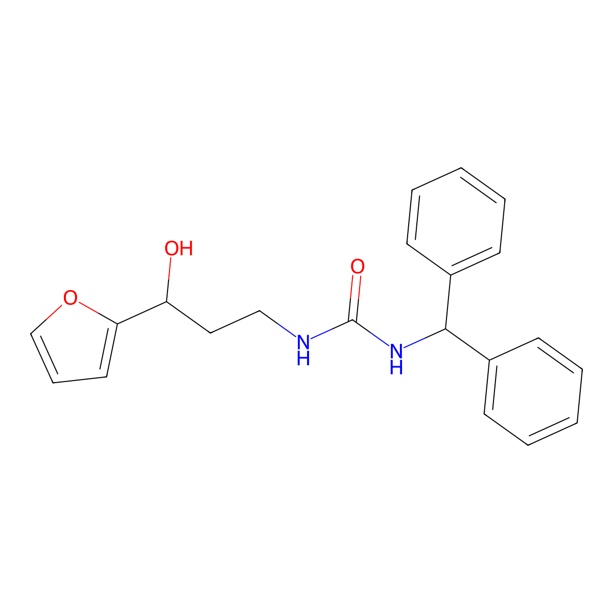 1-Benzhydryl-3-(3-(furan-2-yl)-3-hydroxypropyl)urea molecular structure, CAS 1421441-36-2
